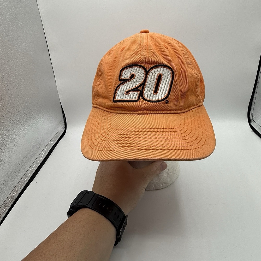 NASCAR Tony Stewart Hat Racing Cap #20 Authentic Orange Adjustable Strapback